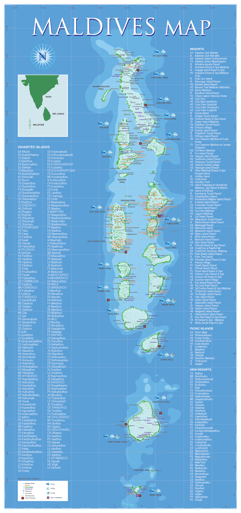 maldives tourist map